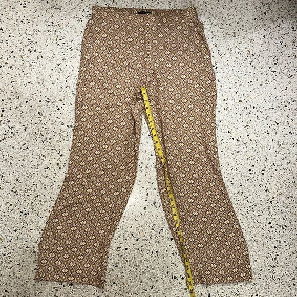 Theory 100% silk Mitrana Foulard print tan pull on pants small s - Picture 4 of 10